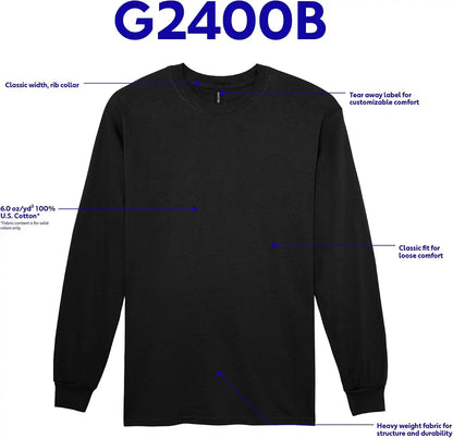 Gildan Youth Ultra Cotton Long Sleeve T-Shirt, Style G2400B, 2-Pack