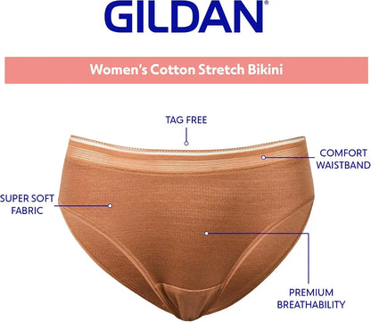 Gildan Women's Cotton Stretch Bikini Underwear