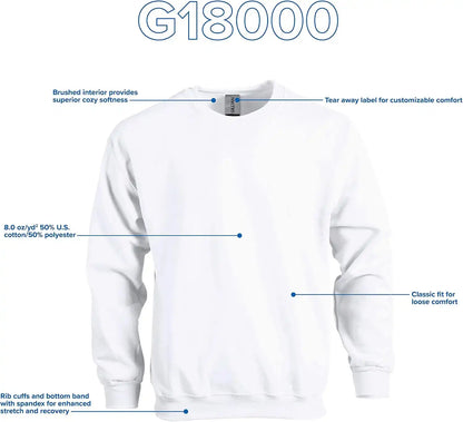 Gildan Unisex Adult Fleece Crewneck Sweatshirt, Style G18000, Multipack