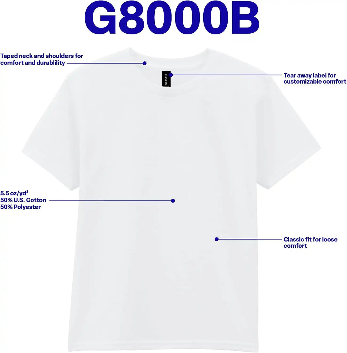 Gildan Youth DryBlend T-Shirt, Style G8000B, 2-Pack