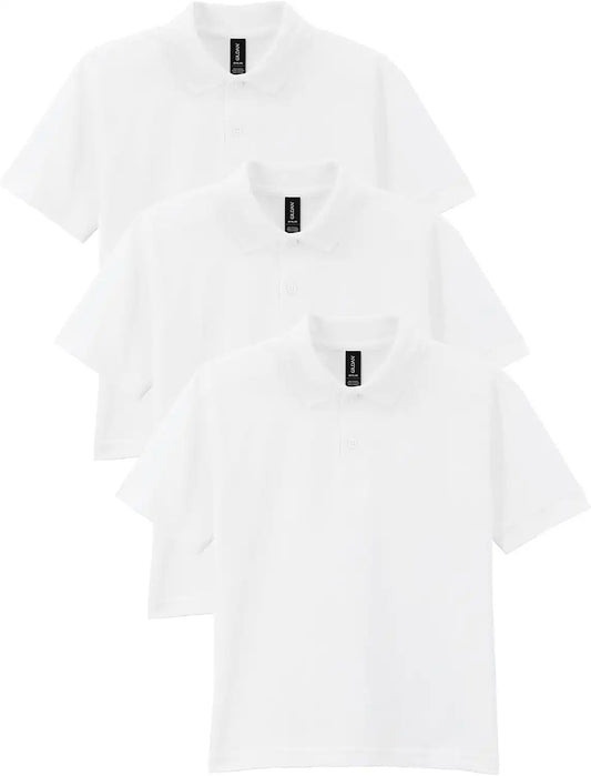 Gildan Kids' DryBlend Short Sleeve Polo, Style G8800b, 3-Pack