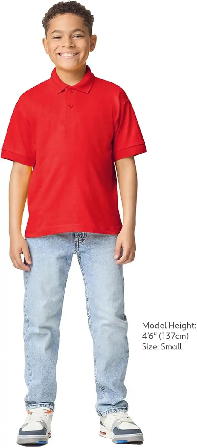 Gildan Kids' DryBlend Short Sleeve Polo, Style G8800b, 3-Pack