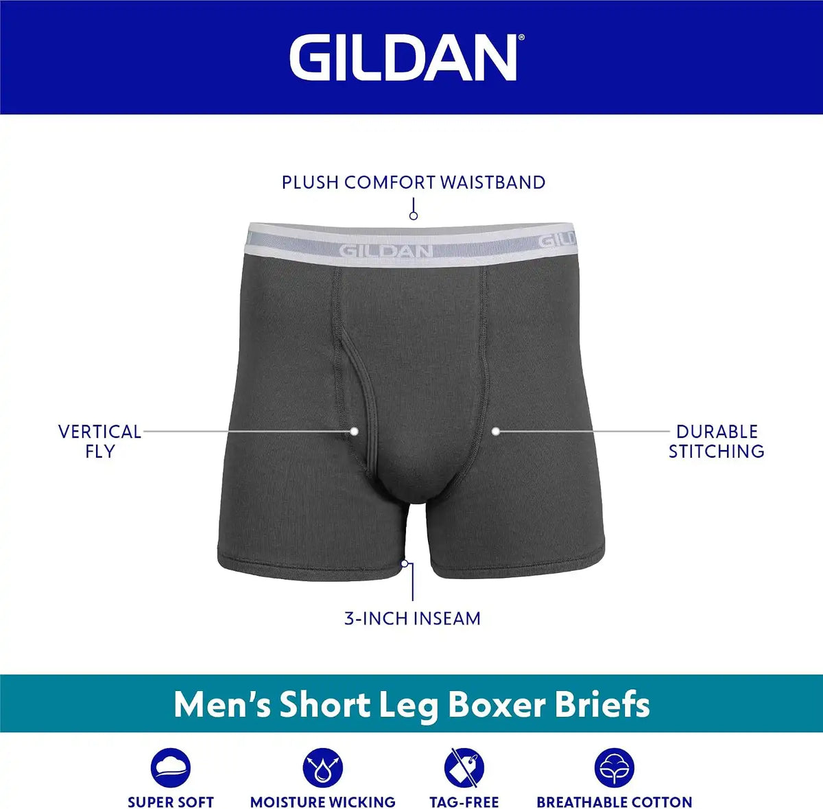 Gildan mens Underwear Boxer Briefs, Multipack