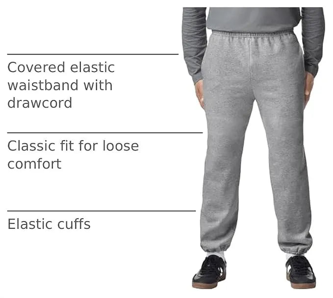 Gildan Adult Fleece Elastic Bottom Sweatpants with Pockets, Style G18100