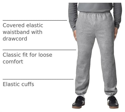 Gildan Adult Fleece Elastic Bottom Sweatpants with Pockets, Style G18100