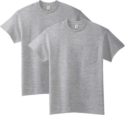 Gildan Adult Ultra Cotton T-Shirt with Pocket, Style G2300, 2-Pack