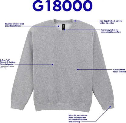 Gildan Unisex Adult Fleece Crewneck Sweatshirt, Style G18000, Multipack