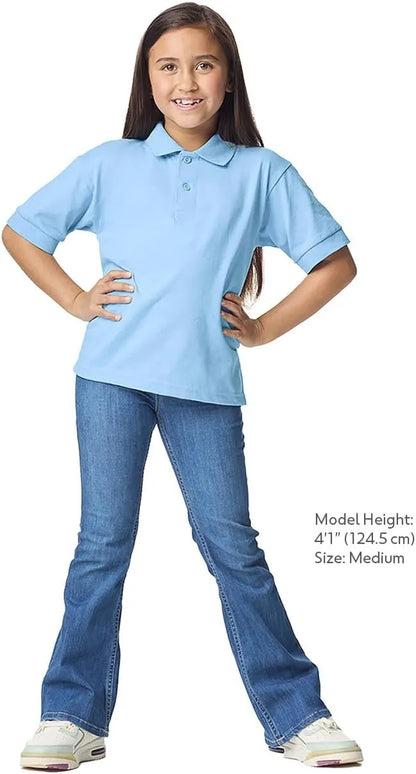 Gildan Kids' DryBlend Short Sleeve Polo, Style G8800b, 3-Pack