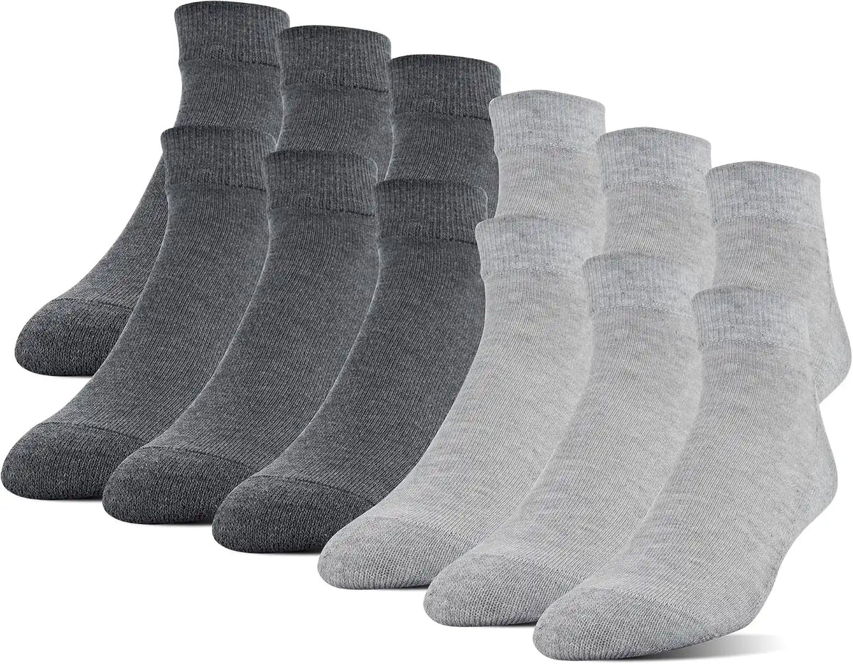 Gildan Men's Polyester Half Cushion Low Cut Socks, 12-pack