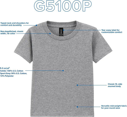 Gildan Youth Toddler T-Shirt, Style G5100P, 2-Pack