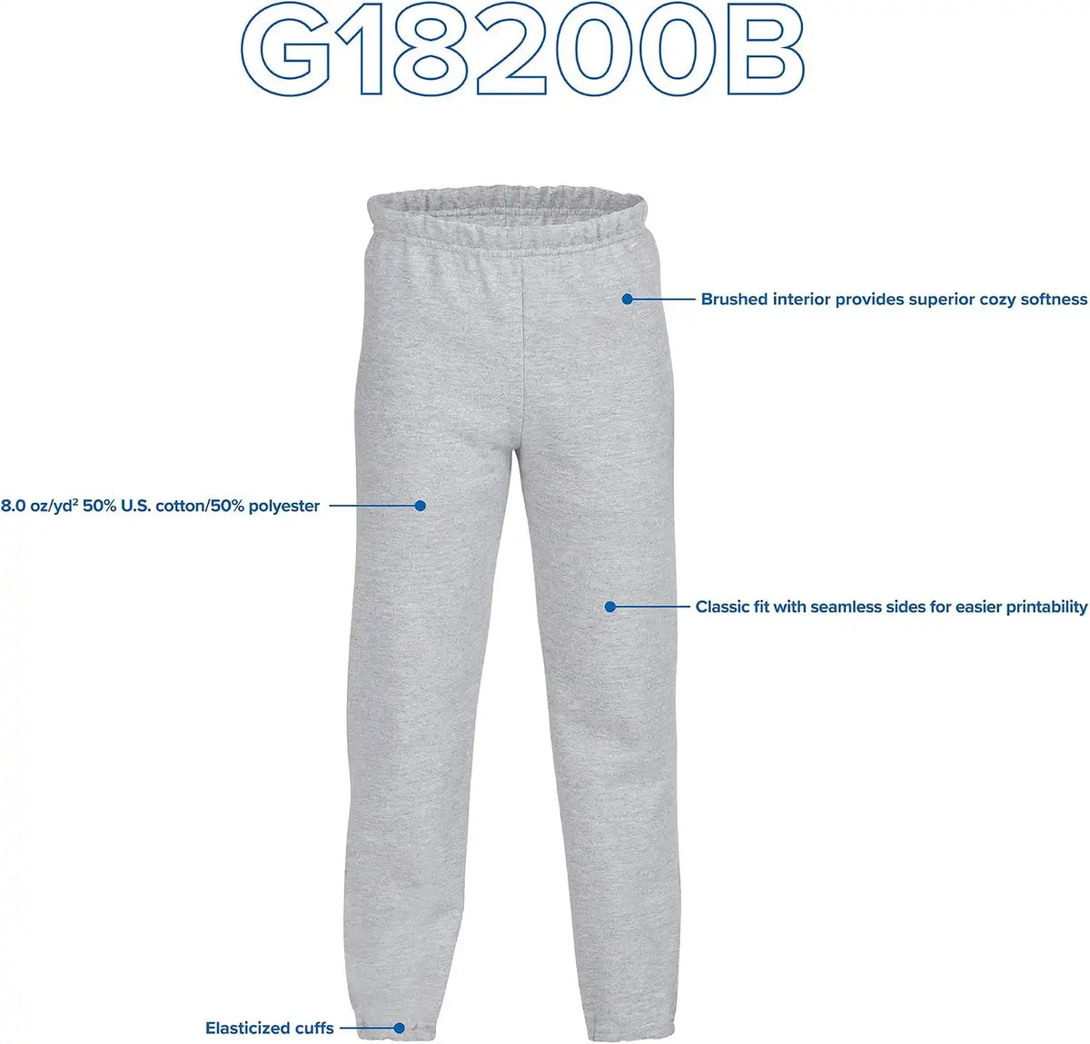 Gildan Youth Elastic Bottom Sweatpants, Style G18200B