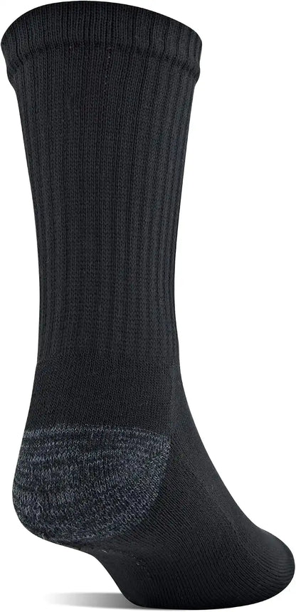 Gildan Men's Polyester Half Cushion Mid-Crew Socks, 12-pack