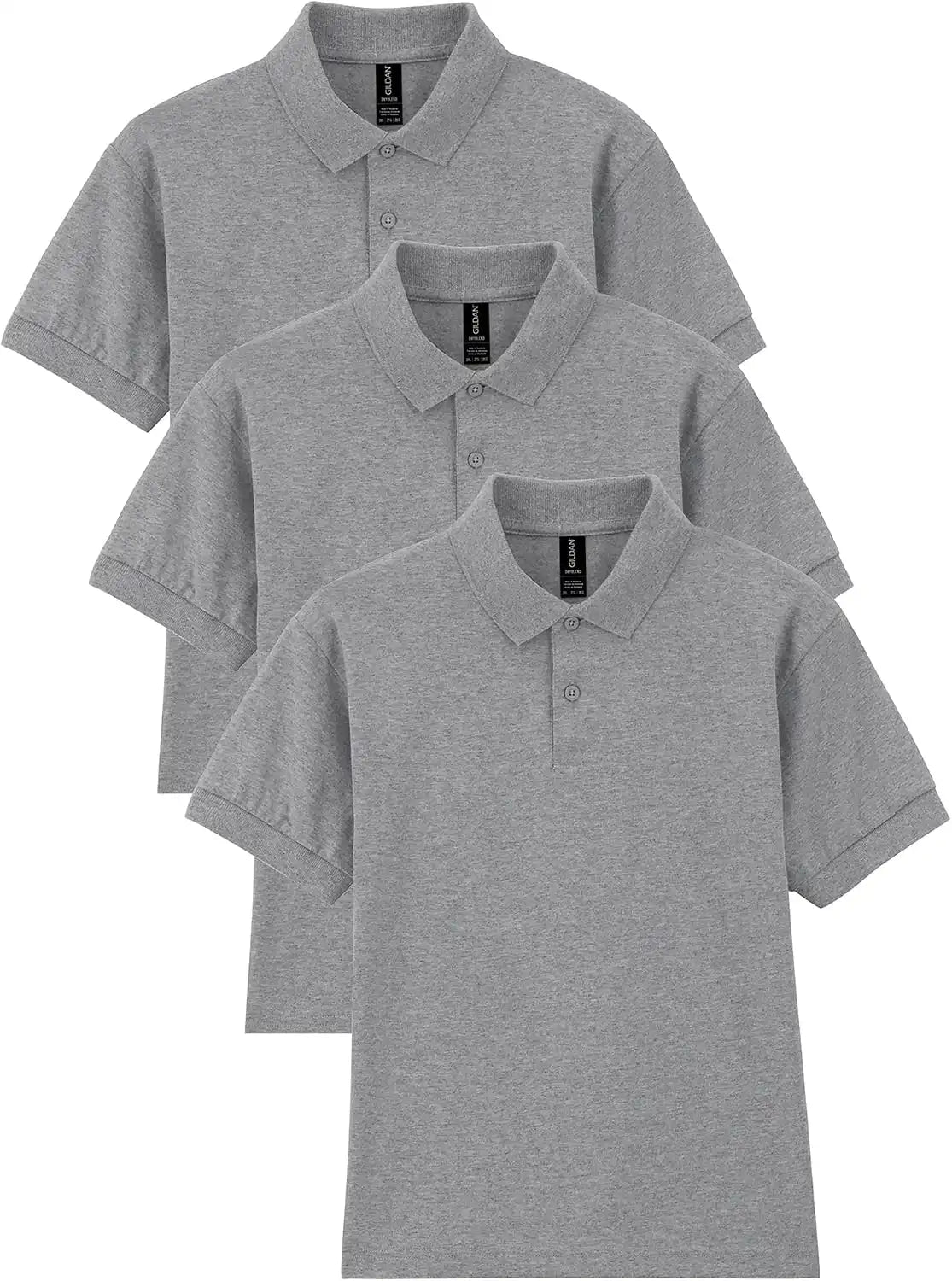 Gildan Kids' DryBlend Short Sleeve Polo, Style G8800b, 3-Pack