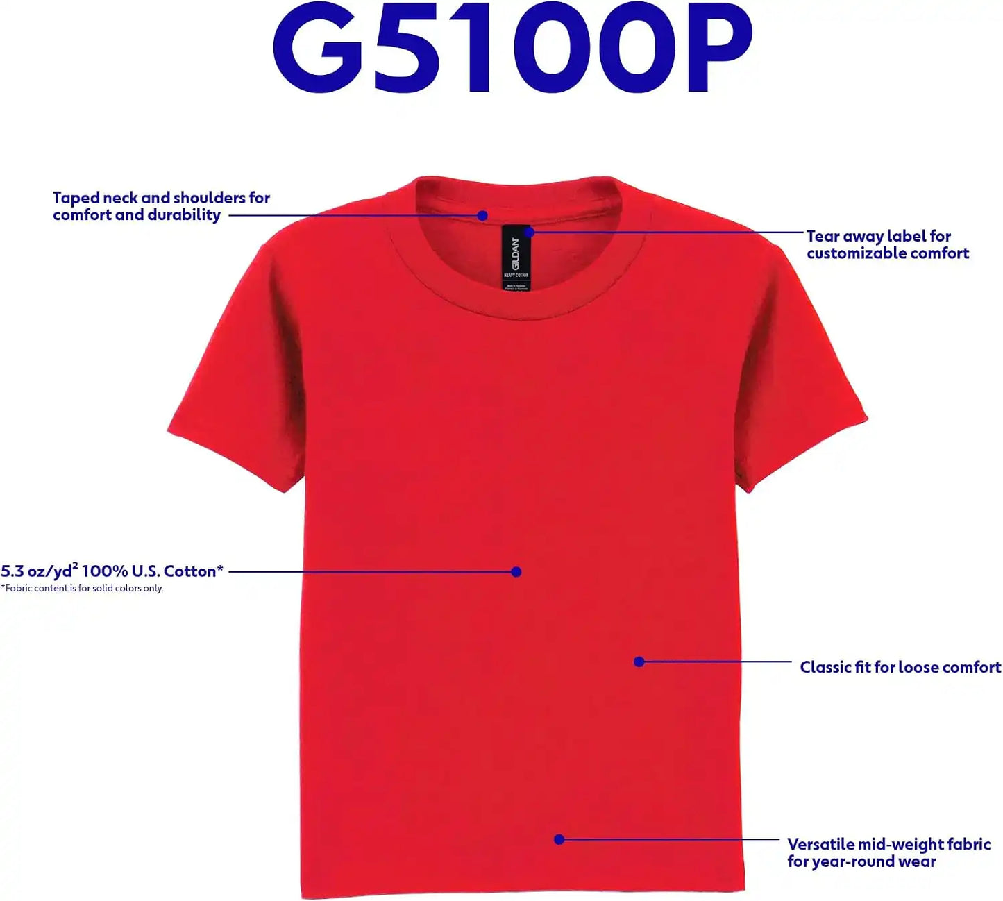 Gildan Youth Toddler T-Shirt, Style G5100P, 2-Pack