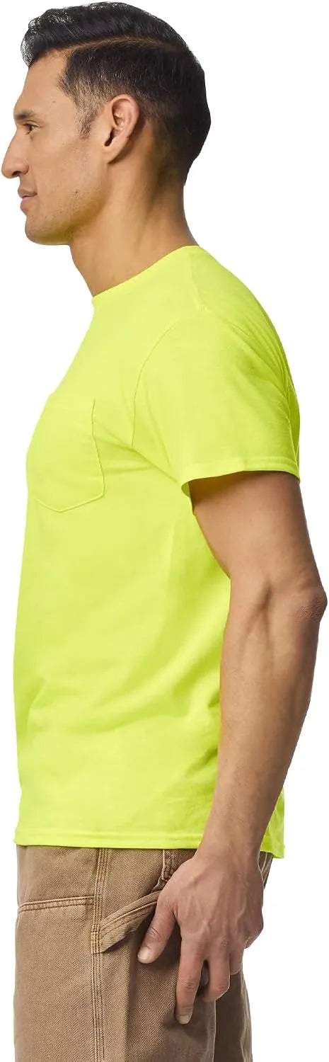 Gildan Unisex Adult DryBlend Workwear T-Shirts with Pocket, 2-Pack