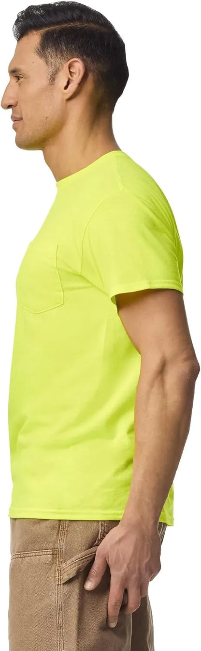 Gildan Unisex Adult DryBlend Workwear T-Shirts with Pocket, 2-Pack