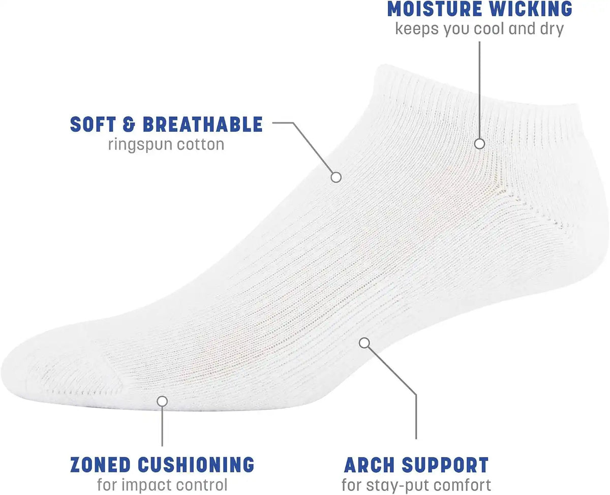 Gildan Men's Active Cotton No Show Socks (10-Pack)