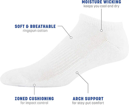 Gildan Men's Active Cotton No Show Socks (10-Pack)