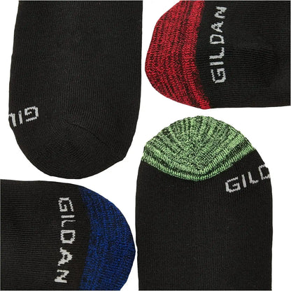 Gildan Men's Polyester Half Cushion Ankle Socks, 12-Pairs