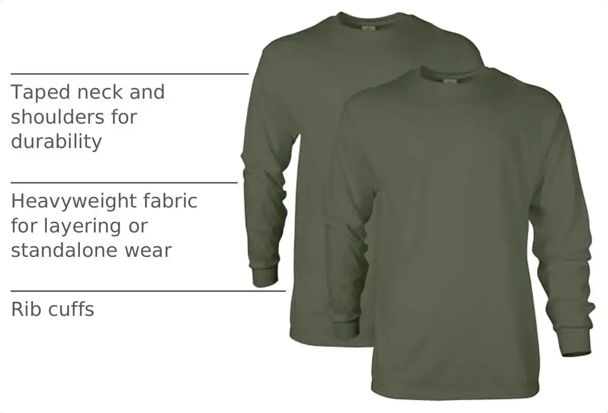 Gildan Adult Ultra Cotton Long Sleeve T-Shirt, Style G2400, Multipack