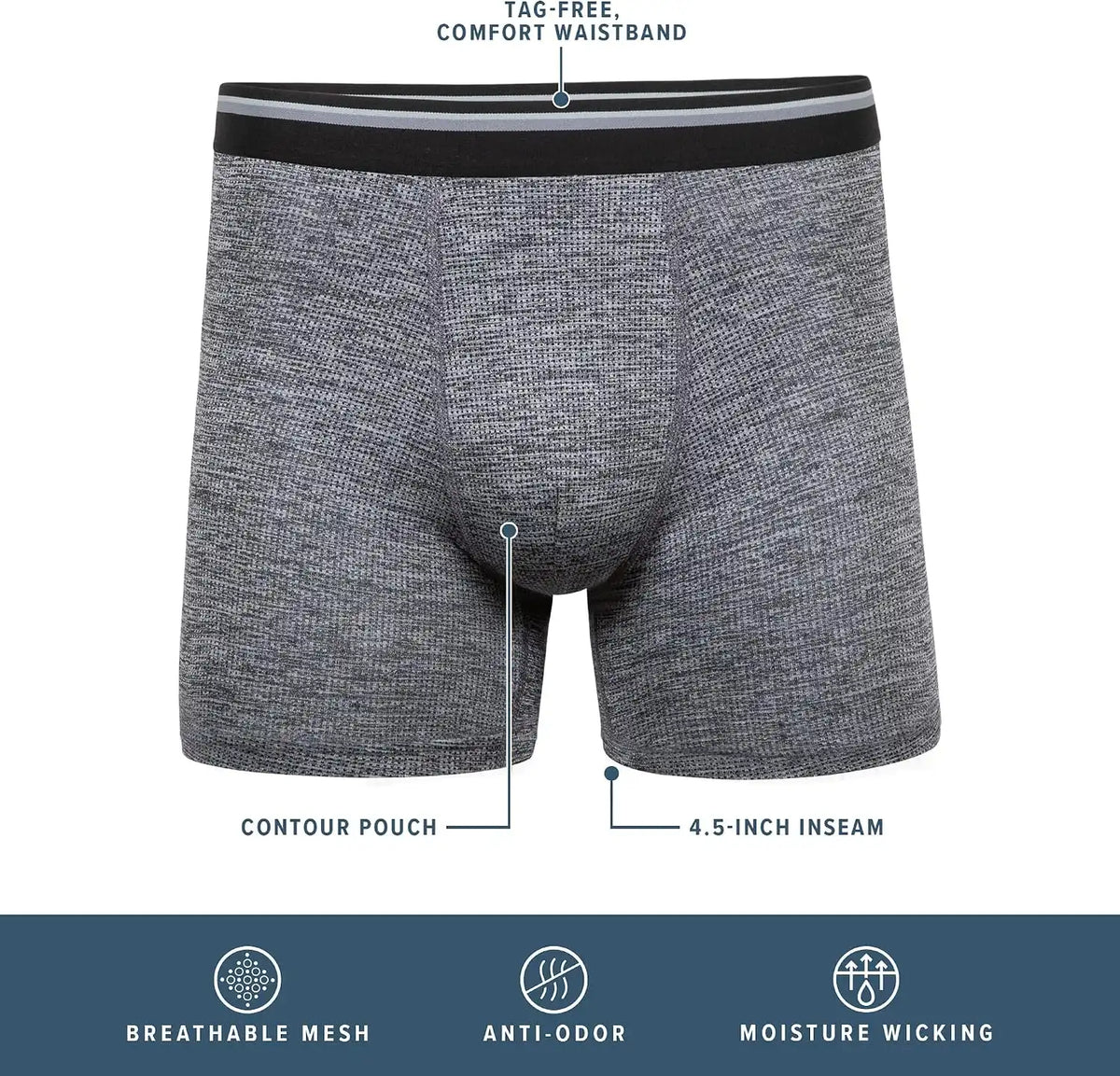 Gildan Men's Underwear Performance DriftKnit Modern Boxer Briefs, 2-Pack