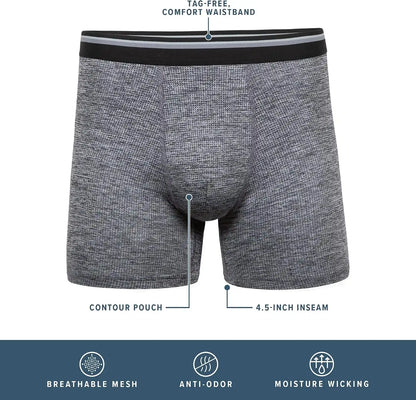 Gildan Men's Underwear Performance DriftKnit Modern Boxer Briefs, 2-Pack
