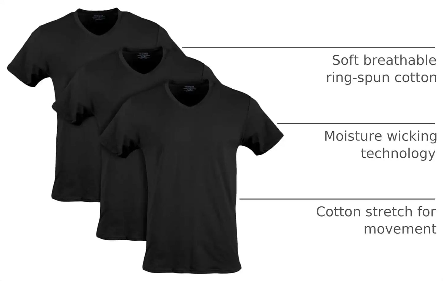 Gildan Men's Cotton Stretch T-Shirts, Multipack