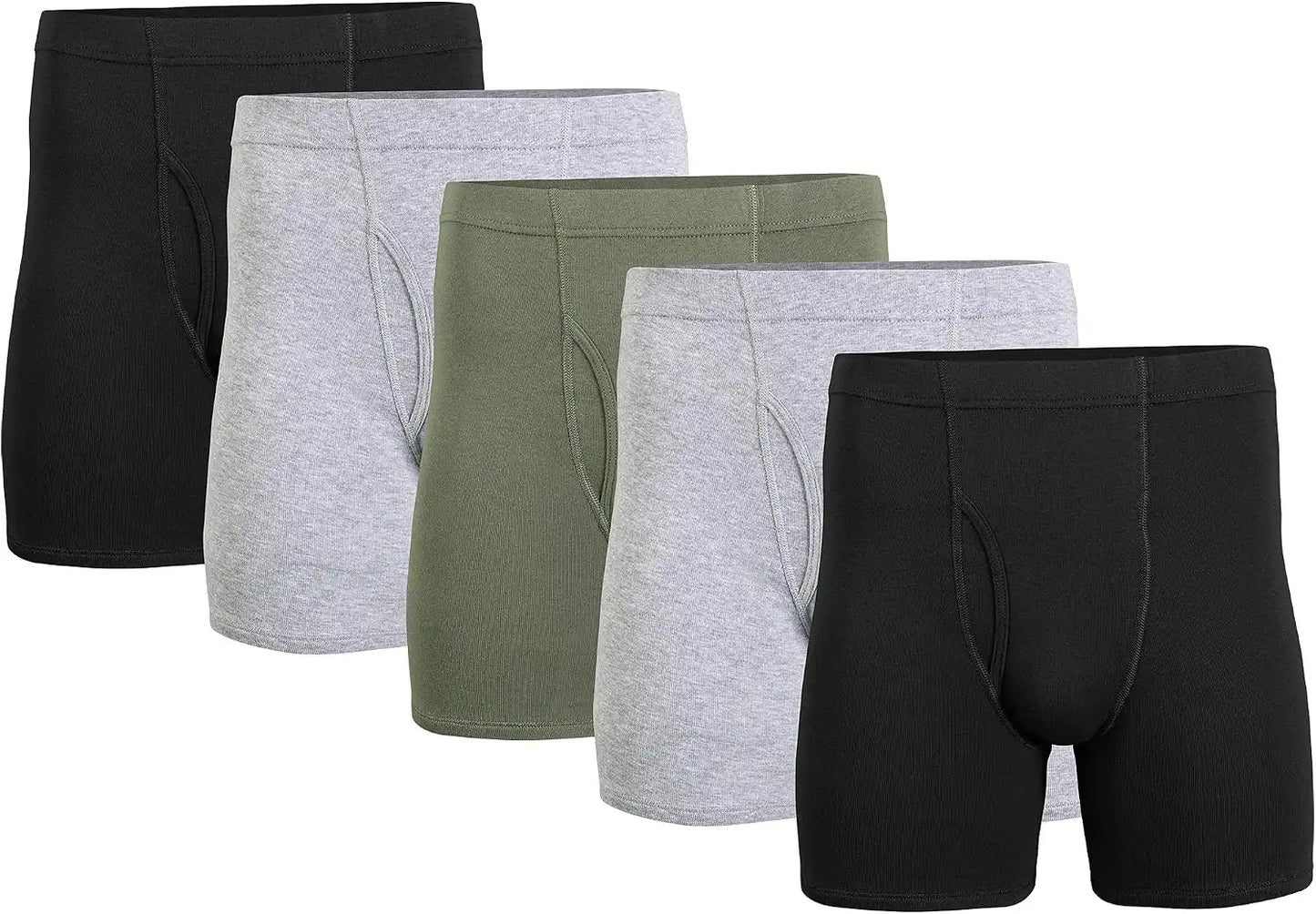 Gildan Men's Underwear Covered Waistband Boxer Briefs, Multipack