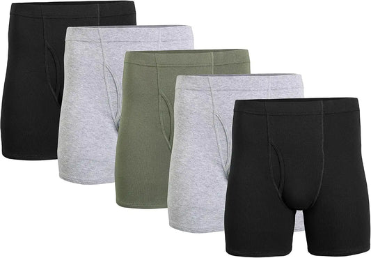 Gildan Men's Underwear Covered Waistband Boxer Briefs, Multipack