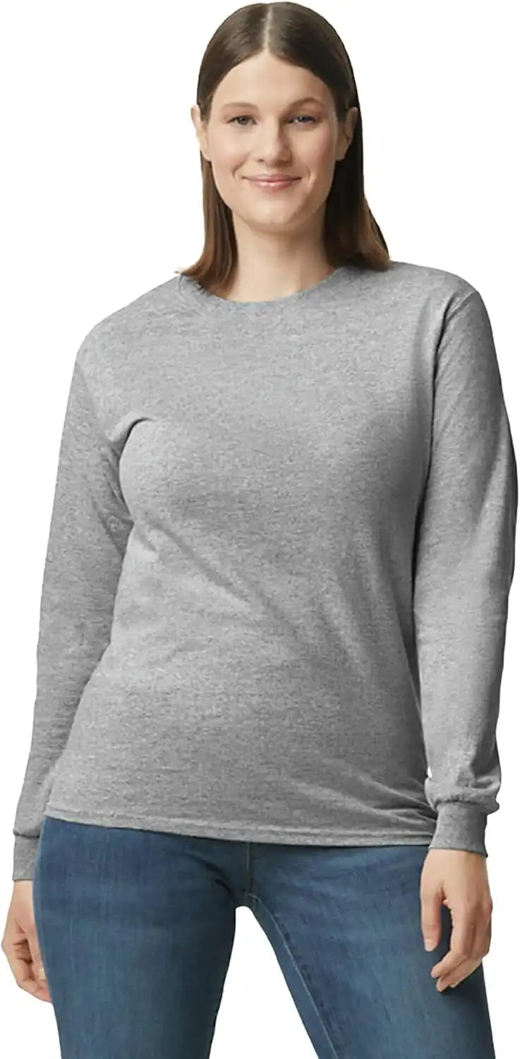 Gildan Adult Heavy Cotton Long Sleeve T-Shirt, Style G5400, 2-Pack