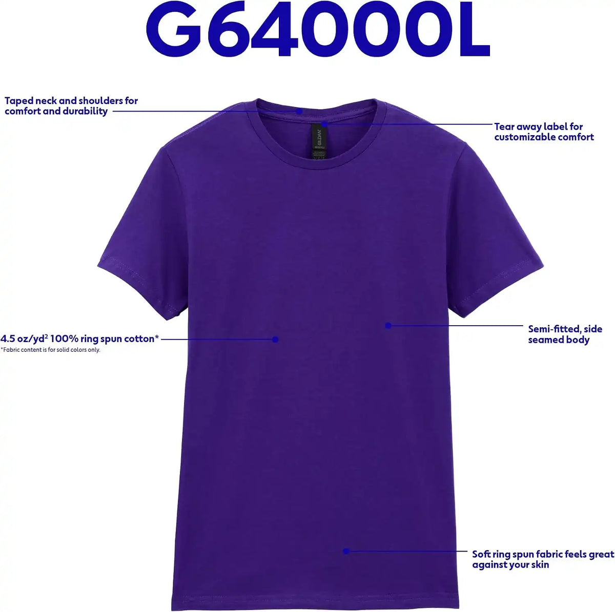 Gildan Womens Softstyle Cotton T-Shirt, Style G64000l, Multipack