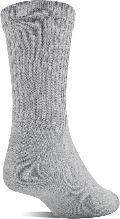 Gildan Men's Polyester Half Cushion Mid-Crew Socks, 12-pack
